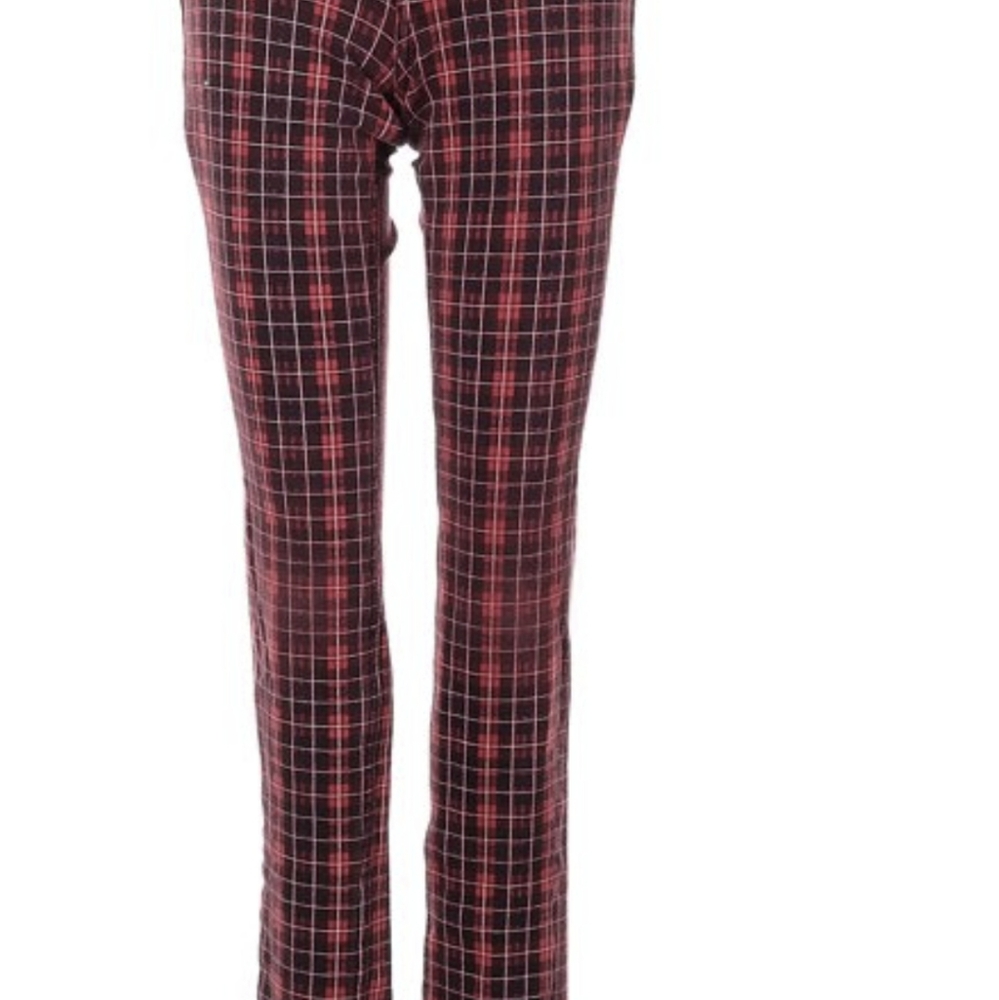 Red Plaid skinny stretch jeggings sz 5